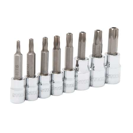 Steelman 8-Piece 1/4" and 3/8" Drive Tamper-Resistant Star Bit Socket Set 55506